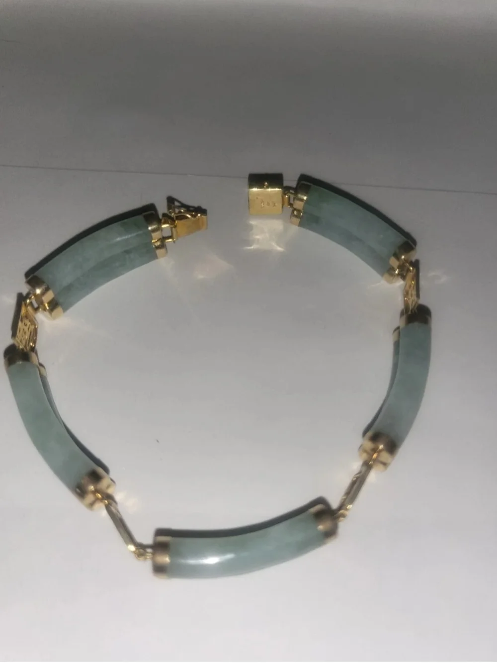 Exquisite Vintage 14K Gold & Genuine Jade Jewelry Set HongKong